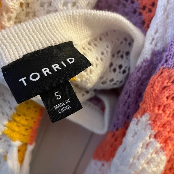 Torrid NWOT open stitch pullover summer sweater - Picture 5 of 6